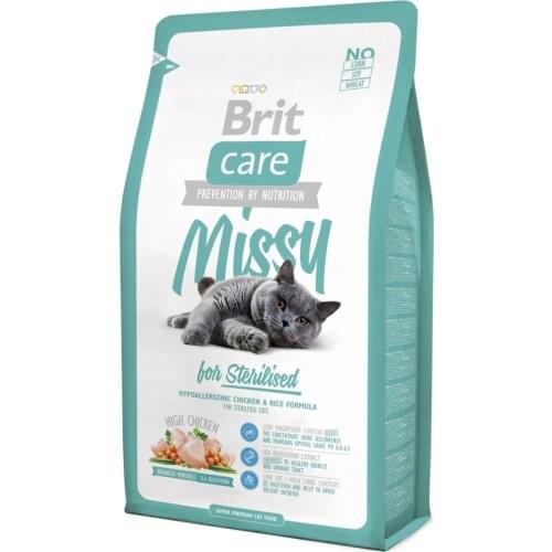 Brit Care Cat Missy Sterilized Chicken & Rice Castrated Cat Food 2 Kg Healthy Growth Feeding Pet