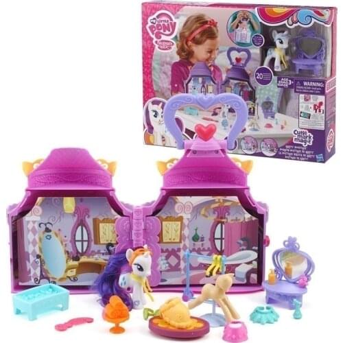 Hasbro My Little Pony Figure Toys Friendship Is Magic House Toys Suit Girls Pony Doll House Baby Kids Christmas Birthday Gift
