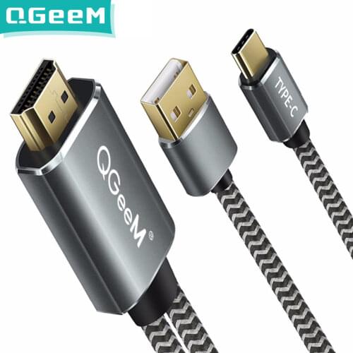 QGeeM USB Type c 3.1 HDMI Cable Compatible Thunderbolt Adapter For MacBook Samsung S8 Huawei Mate 10 Type C to HDMI Converter