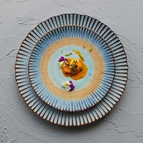 Creative Ceramic Plate Hotel Service Tableware Fruit Salad Plate Kitchen Storage Supplies Table Decoration Sushi Plate