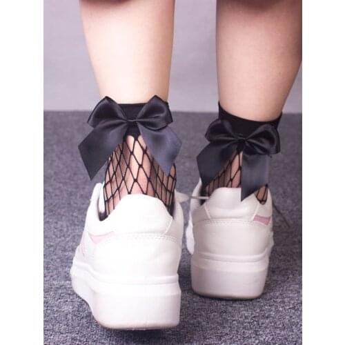 Fashionable Ladies Bowknot Fishnet Socks