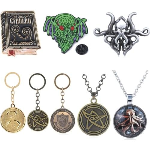 Horror Cthulhu Mythos Necklace Lovecraft Cthulhu Monste Octopus Small Pendant Necklaces For Man Women Jewelry Fashion gift