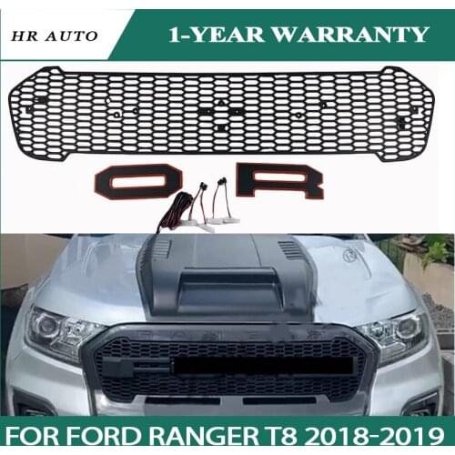 Front Bumper Mesh WILDTRAK Pickup with led fit for RANGER 2018-2019 T8 Racing Grille Modified Grill