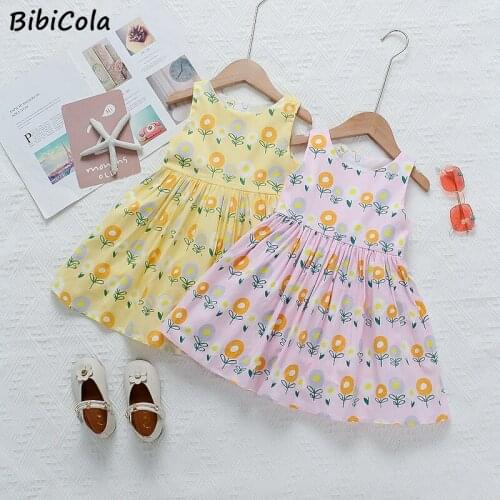 Girls Dress 2021 New Summer Girls Floral Pink Dress Children Princess Dress Party Dress For Kids Girls 1-5 Years