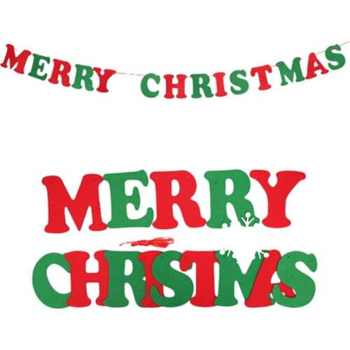 Popular New Merry Christmas Banner Reindeer Socks Xmas Tree Flags Happy New Year Christmas Decorations Photo Booth Props