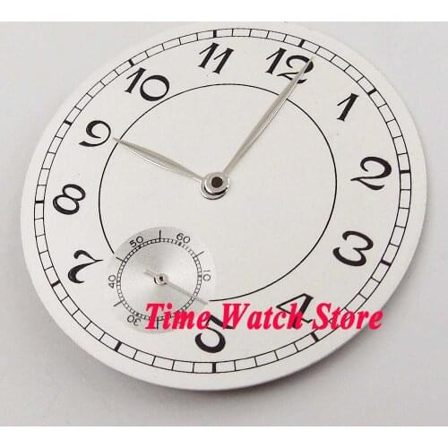 38.9mm white dial silver hands fit for 6498 Movement watch dial with hands 69
