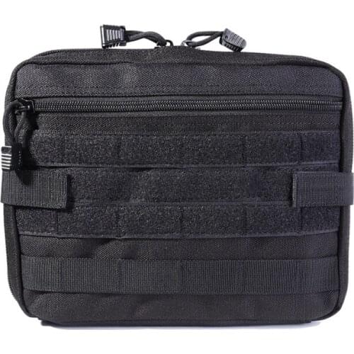 Outdoor Multi-functional EDC tool Bag Durable 1000D Nylon Tactical Molle Pouch Waterproof Hook&Loop Zipper Black Bags