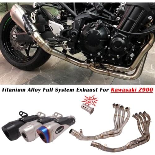 For Kawasaki Z900 2021 2020 17 - 19 Moto Exhaust Escape Full System Modify ligne scarico z900 Titanium Alloy Front Mid Link Pipe
