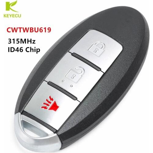 KEYECU Replacement Smart Remote key Fob 3 Button 315MHz ID46 Chip for 2005-2008 Infiniti FX35 FX45 CWTWBU619