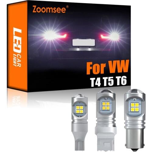 Zoomsee 2Pcs White Reverse LED For VW Volkswagen T4 T5 T6 Multivan Caravelle Transporter Canbus Exterior Backup Rear Bulb Light