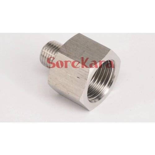 1/2" BSPP Female to 1/4" BSPT Male Threaded 304 Stainless Steel Pipe Fitting Connector Adapter Max Pressure 2.5 Mpa