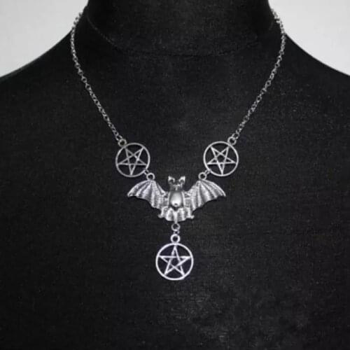1 Pcs Bats Pentagram necklace, Gothic, Gifts for Girls