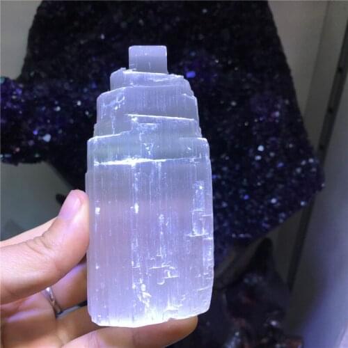 1pcs drop shipping natural selenite wand energy mineral stone Tower rough gemstone Reiki healing crystals for home decoration