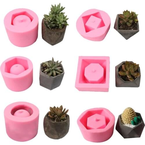 1Pc Plant Pots Silicone Mold Plant Potted Cement Flower Pots Mold Tool Resin Craft DIY for Toy Jewelry Making Decorating