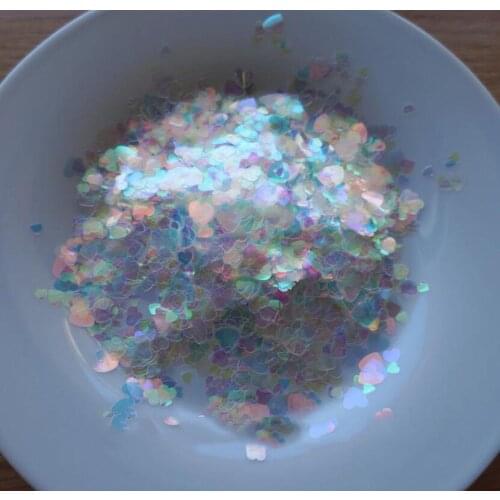 50g/bag clear iridescent heart confetti // mix iridescent heart glitter // mix size heart shaped glitter // heart confetti