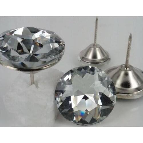 50Pcs 18-30mm Gem flower Crystal Nails Button Tacks Studs Pins Glass Buttons Sofa Wall Decoration Furniture Accessories
