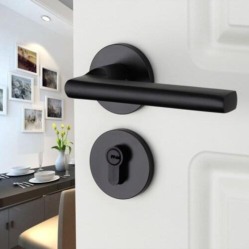 Aluminium Mechanische Lock Continental Indoor Minimalistische interieur deurklink slot Beveiliging Cilinder Mute Deurslot