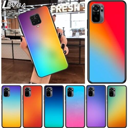 Gradient Colorful for Xiaomi Redmi Note 10 10S 9 9T 9S 9Pro Max 8T 8Pro 8 7 6 5 Pro 5A 4X 4 Soft Black Phone Case