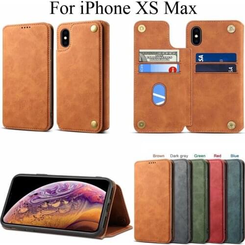 Card Slot Stand Cover for iPhone XSMax Casing Pouch Soft TPU Vintage Shell For iPhone XS Max Bag Sleeve Holder Fundas Capa