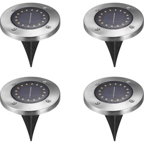 4pcs LED Solar Lawn Lamp 4 8 12 16LED Solar Power Buried Light Under Ground Lamp Outdoor Path Way Garden Decking Street Light