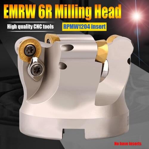Face milling cutter head EMRW6R 50-22-4T EMRW 6R 63-22-4T EMRW6R80-27-6T EMRW 6R100-32-6T shoulder milling tools use RPMW1204 MO