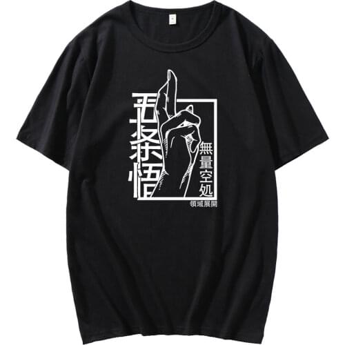 Funny Gojo Satoru men T-shirt Jujutsu Kaisen Anime Printed Short sleeve cotton T-shirt men Summer casual Korean Mens t-shirts