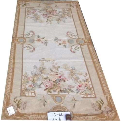 Style Luxury Needle Point Hand-woven Carpet Orbusson Oriental Embroidered Carpet With Interwoven Woollen Wreath Home Decore