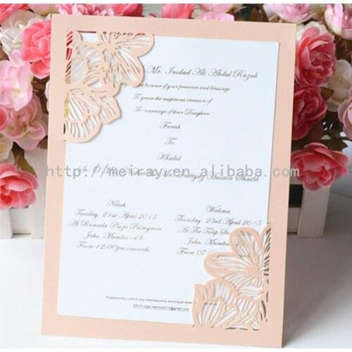 Laminated Material and Bio-degradable Feature laser cut wedding invitation card