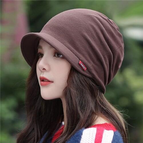 Fashion WomenS Knitted Head Cap Ladies Windproof Warm Thicken Hats Simple Solid Color Hat For Female New Autumn Winter Hat