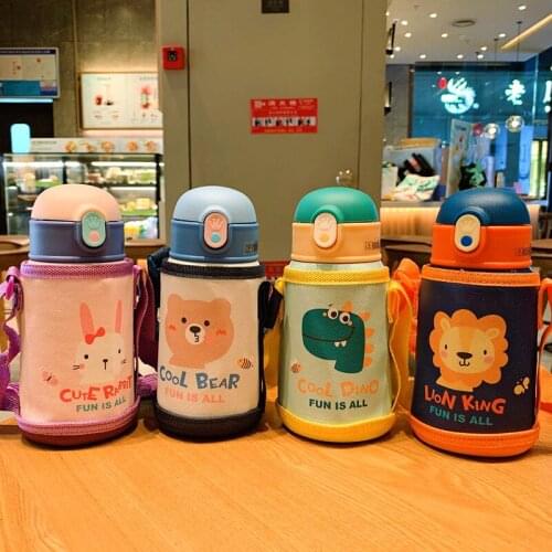 Rabbit Cartoon Children Portable Outing Strap Water Bottle Pupils Cute Wholesale Cup 304 Stainless Steel Vacuum Flask