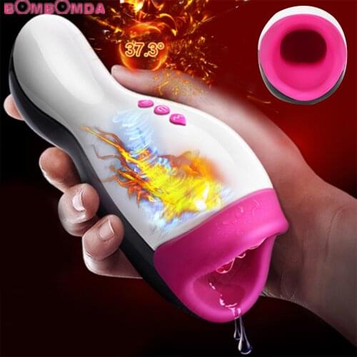 Man Blowjob Sex Toys Heating 12 Furquency Vibrating Masturbation Cup For Men Smart Deep Throat Masturbation Aircraft Cup Male