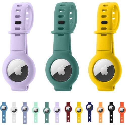 Soft Silicone Bands for Apple AirTags Strap Anti-Scratch Lightweight Soft Protective Skin Cover Accessories children Watch strap