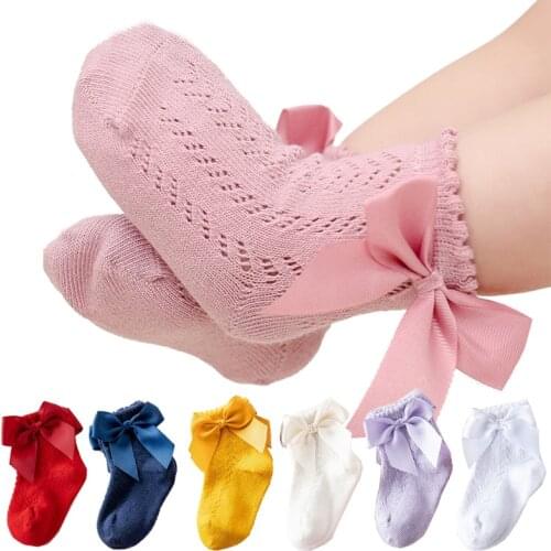 Summer Baby Socks for Girls Big Bow Princess Baby Girl Socks Toddler Hollow Out Kids Socks Newborn Gift Accessories 0-5Y