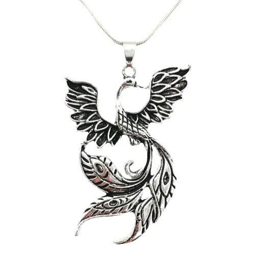 Nostalgia 10Pcs Fire Bird Phoenix Pendant Viking Jewelry Necklace Wholesale