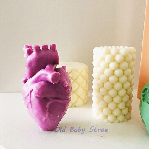 New 3D Heart Candle Silicone Mold Earth Aromatherapy Candle Making Handmade Soap Mold Easy Demoulding