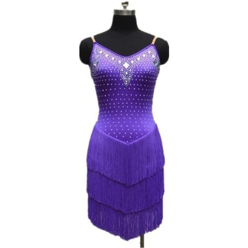 New style Latin dance costume sexy diamond tassel women latin dance competition dresses for Tango cha-cha dance dresses