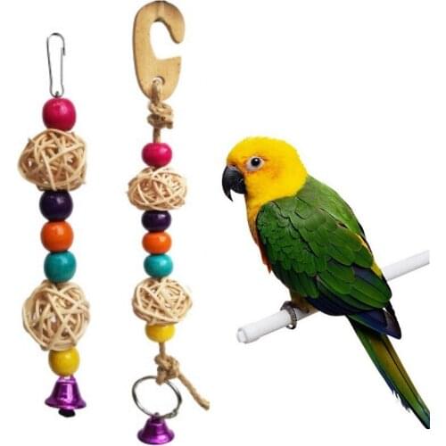 Hot Multicolor Beads Bird Toys Pets Parrot Toys Bird Ladder Parakeet Swing Drill Rainbow Parakeet Ladder Hamster Toys