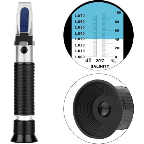 Portable Salinity Meter Salinometer Water Quality Refractometer Gauge ATC Digital Water Salinity Tester for Pools Aquarium Sea