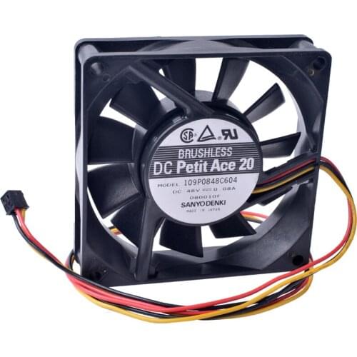 COOLING REVOLUTION 8020 48V 0.08A 109P0848C604 double ball 8CM silent cooling fan