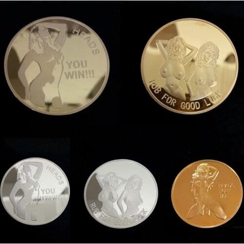 Sexy Woman Coin Get Tails Head Adult Challenge Lucky Girl Commemorative Coins