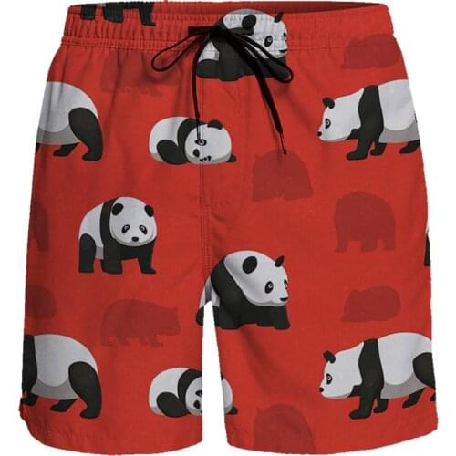 Casual Shorts Animal Style Panda Short Pants Breathable Quick Dry Beach Pants Running Sports Shorts Holiday Men Board Shorts