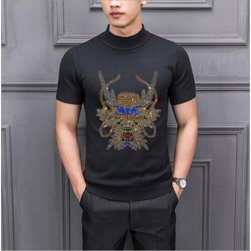 Rhinestones Sweater Men Clothing Autumn Winter Pull Homme Cashemre Pullover Sweaters Men Casual O-Neck Diamond stone
