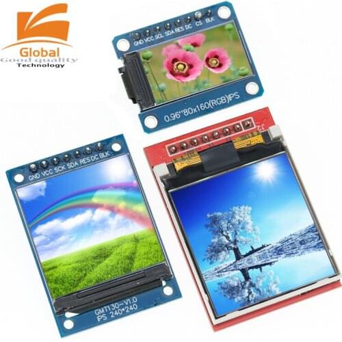 TFT Display 0.96 / 1.3 1.44 inch IPS 7P SPI HD 65K Full Color LCD Module Original ST7735 Drive IC 80*160 (Not OLED) For Arduino