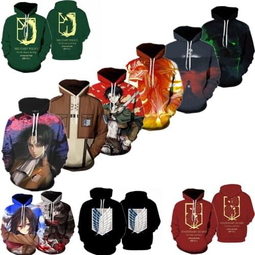 Attack On Titan Hoodie Japanese Anime Characters Printing Sweatshirts Unisex Couple Clothes Teen Graphic Pullover Halloween Tops