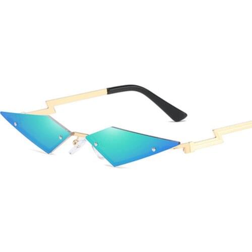 Metal Frame Trending Triangle Eyewear Cat Eye Sunglasses Women/Men Brand Female Sun Glasses Vintage Mirror Ladies