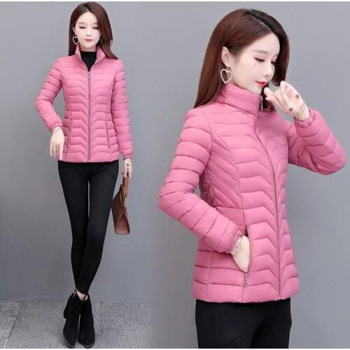 Spring Autumn Jacket Women Stand Collar Pakas Light Coat Mid-Aged Woman Winter Coats and Jackets Plus Size Women Parkas 6Xl