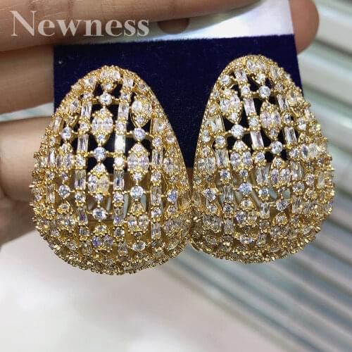 Newness Fashion Luxury Line Super Copper AAA Cubic Zirconia Party Engagement Width Earrings Jewelry Gift