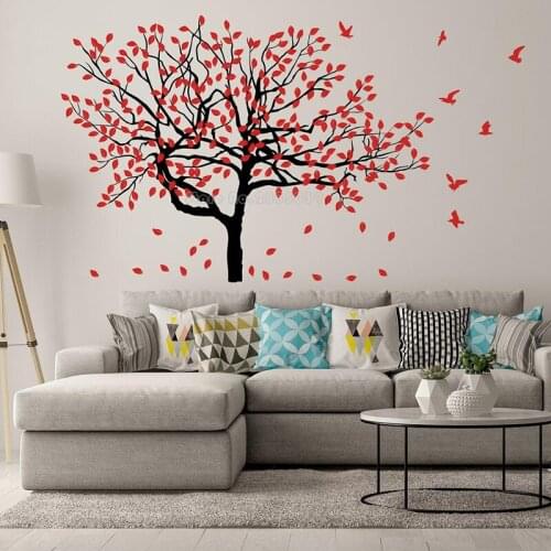 Large Size Tree Vinyl Wall Stickers Bedroom Home Decor Living Room Background Decals Nursery Art Murals Self-Adhesive LL2667