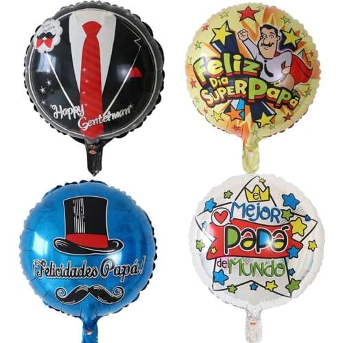 10pcs Spanish Happy Fathers Days Balloons PaPa Aluminium Foil Helium Balloons Fathers Theme Party Decoration Air Globos