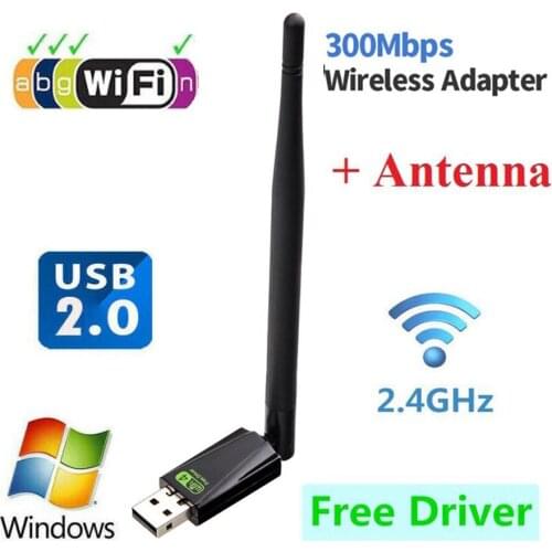 300Mbps USB WiFi Adapter Free Driver RTL8192 With 5dBi External Antenna High Speed 2.4ghz Wireless Wi-fi Dongle 100pcs/lot
